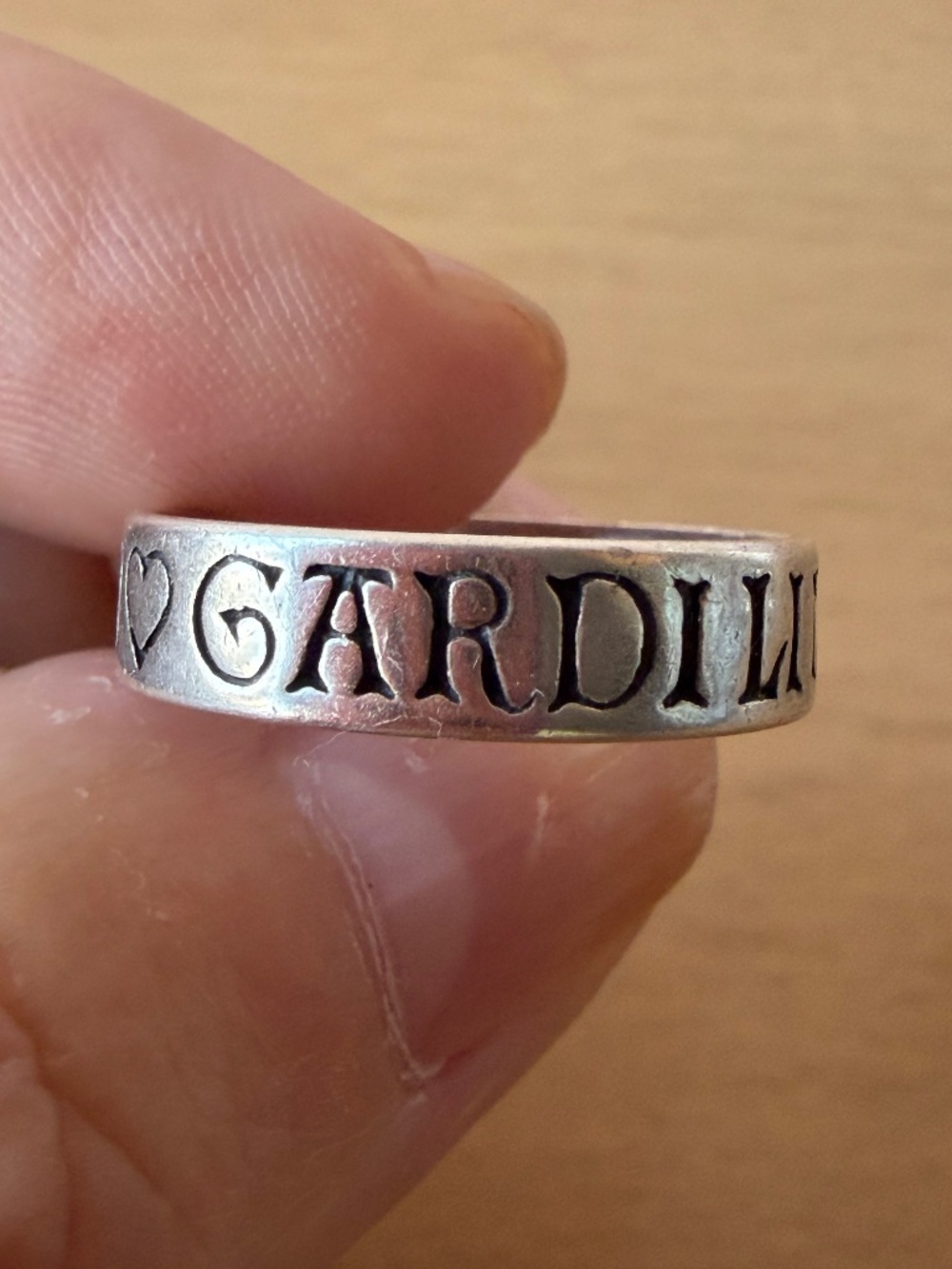 Vintage 925 Sterling Silver Latin Inscribed Band Ring Unisex